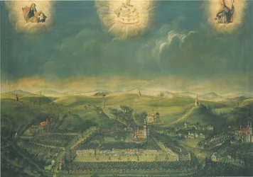 Gemälde der tschechischen Stadt Třebíč, 1677 in Mariazell in Österreich
